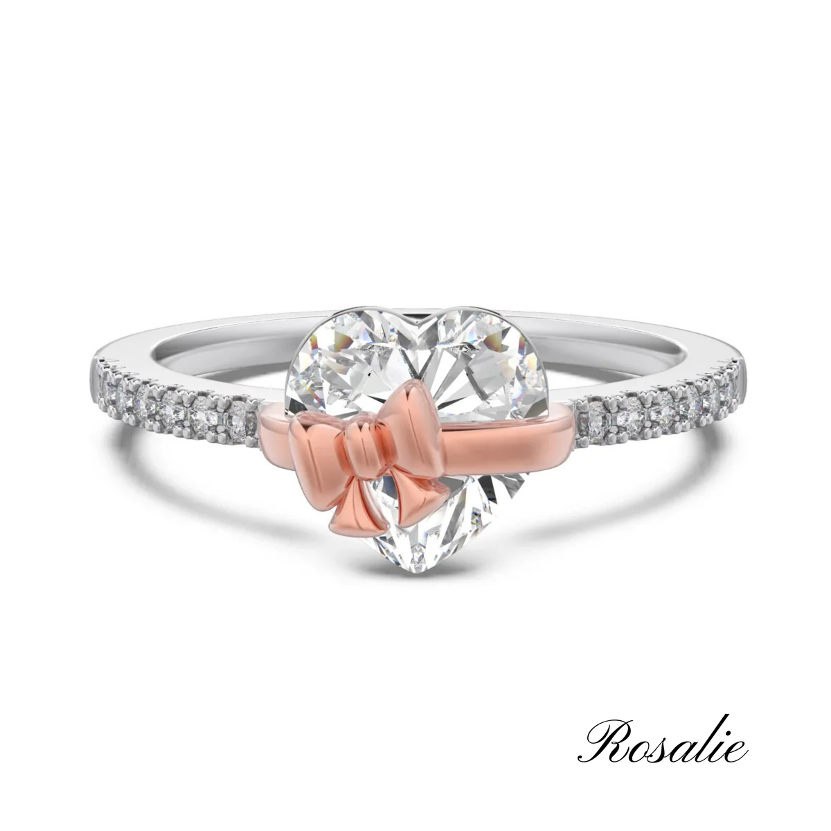 Silver Bow Heart Ring