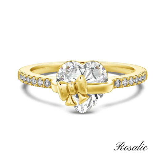 Gold Bow Heart Ring
