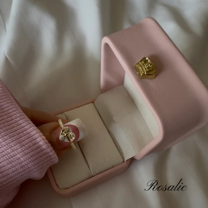 Gold Bow Heart Ring