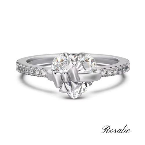 Silver Bow Heart Ring